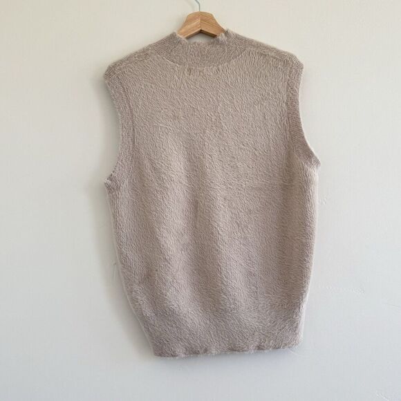 BAILEY Women sleeveless sweater cream ivory soft viscose quiet luxury size L - Picture 3 of 8